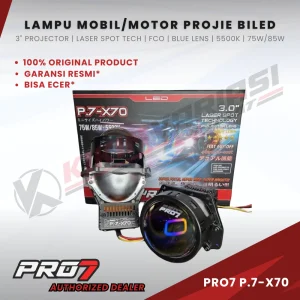Lampu Projector Mobil PRO7 P7-X70 BiLED 75W/85W 3 Inch Blue Lens Laser 5500K