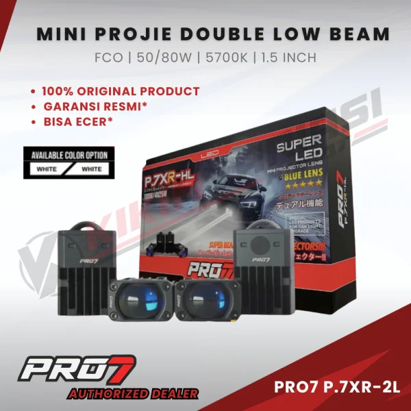 Jual PRO7 P7XR-2L 25W/25W Lampu Mobil LED Mini Projector 5700K 3000K ...