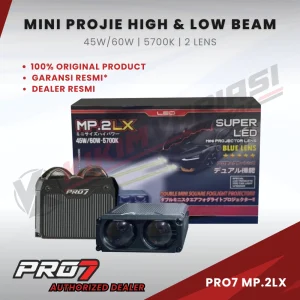 Pro7 MP.2LX Mini Bi-LED Aux Projector 4-Lens | 45W/60W Square, 5700K Daylight, Slim 31mm
