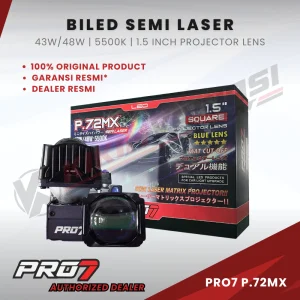 Pro7 P.72MX 1.5 Inch Semi Laser Matrix Projector | 43W Low 48W High | 5500K Natural White | Compact High Intensity Kikim variasi mobil